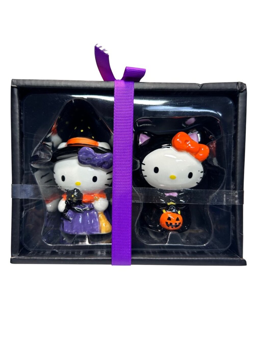 Hello Kitty Halloween Salt & Pepper Shakers Handcrafted Hand Painted by Blue Sky